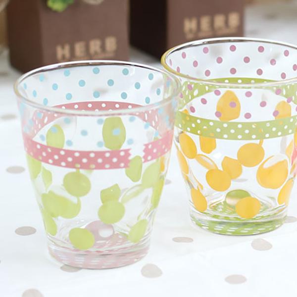 (일본)이자와 예쁜 컬러도트 레트로 유리컵 (2color)
