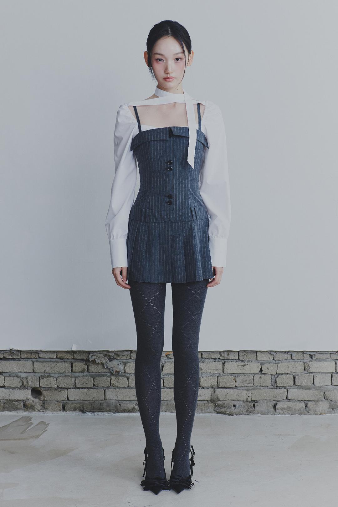 HEART TOP DRESS grey
