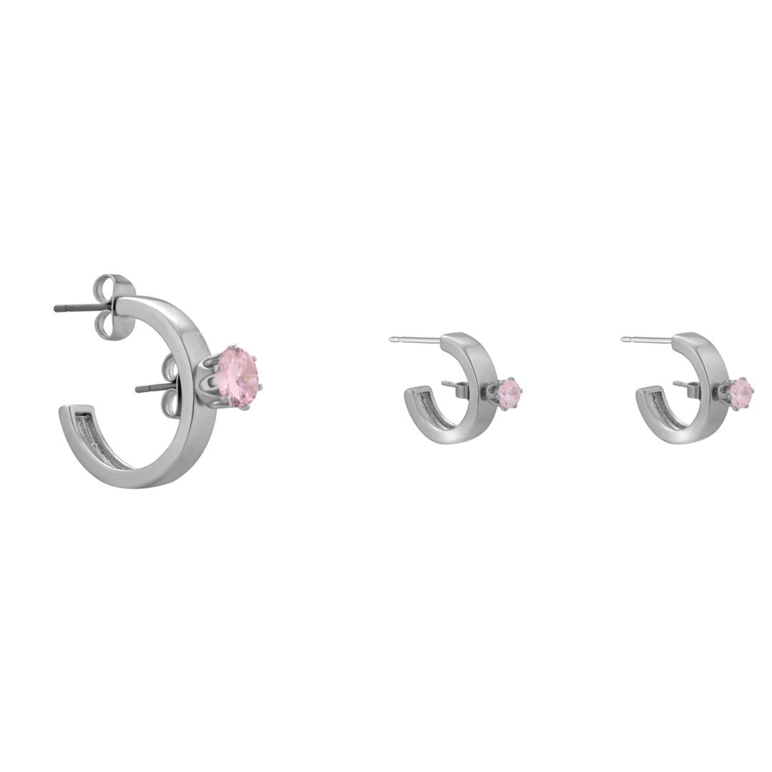 [12,600원 세트할인] Earring stone earring set edition (Pink)