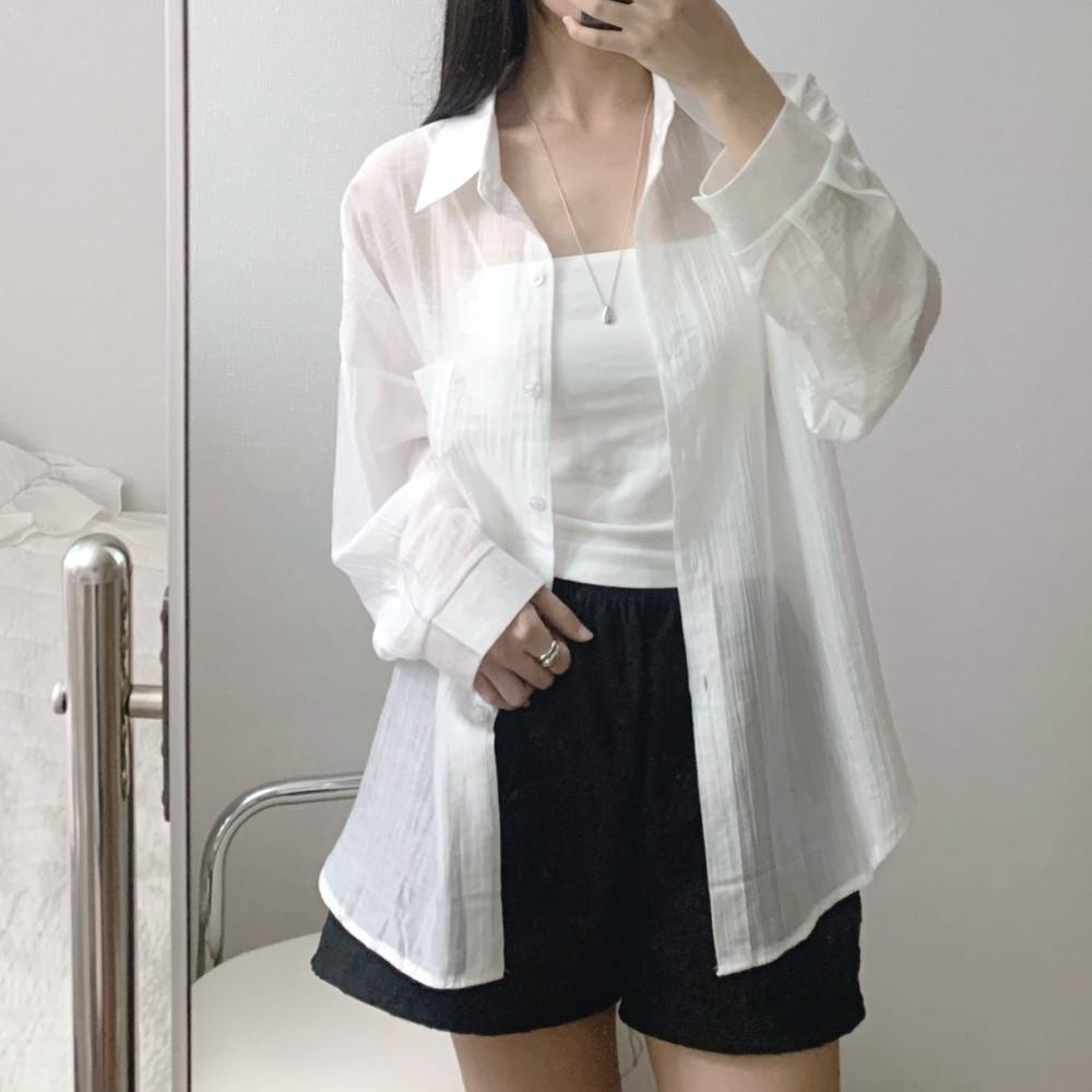 살안타템 여름시스루셔츠 시스루남방