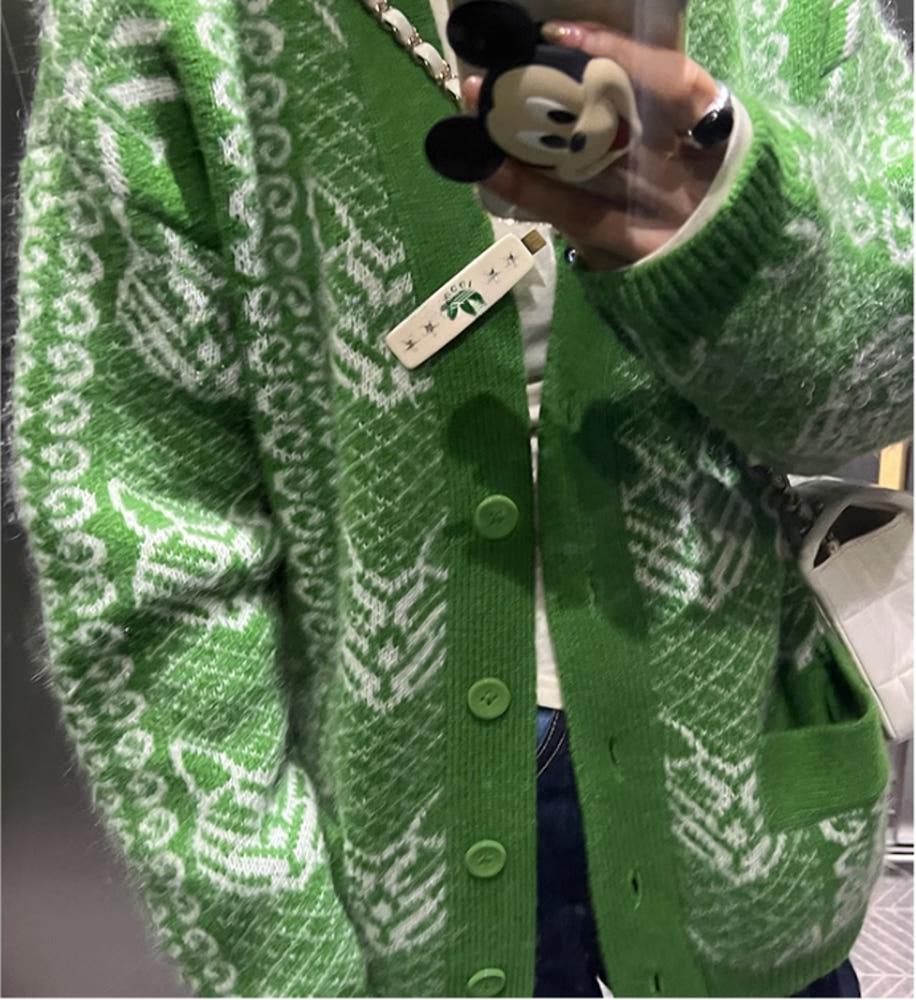 울 니트 가디건