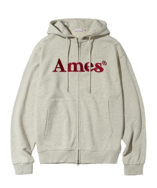 BASIC LOGO HOODIE ZIP UP OATMEAL