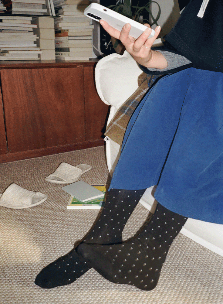 Dot cotton tights (3col) *당일발송