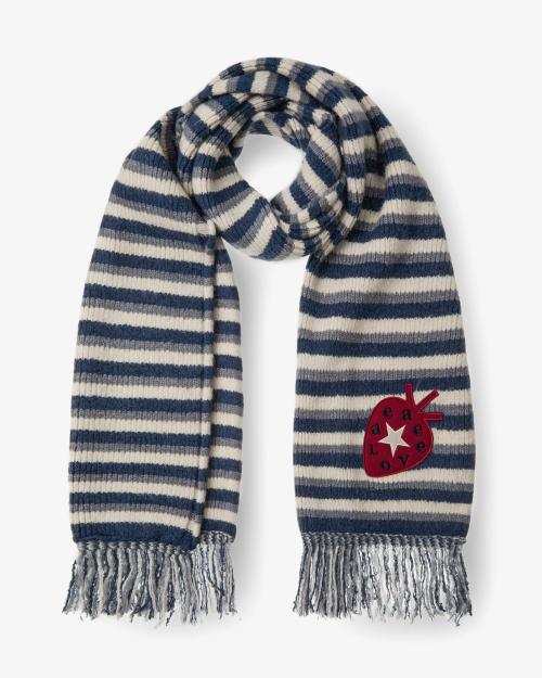 STRIPE TASSEL MUFFLER [BLUE]