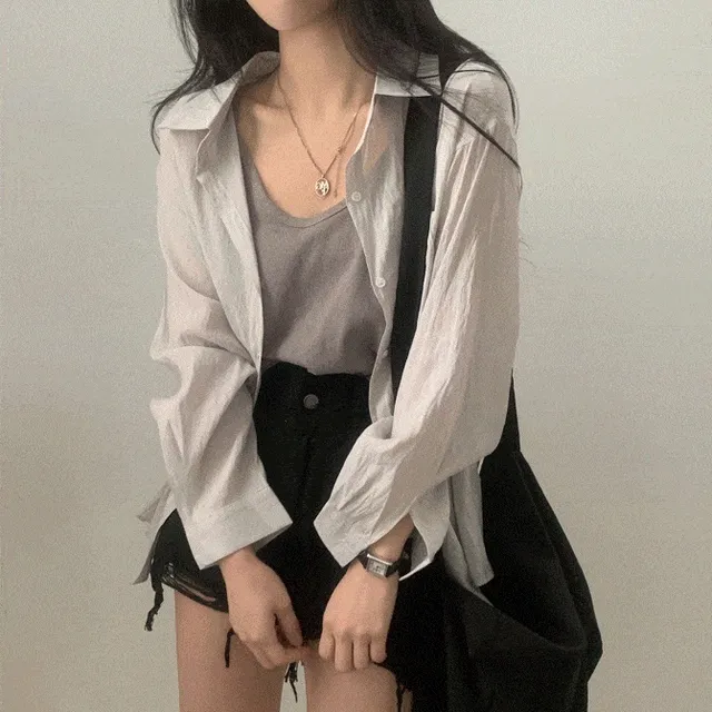 당일발송｜[슈가MADE/세트가격] 남친셔츠 보호본능, 홀리 루즈핏 셔츠남방+린넨나시 셋업,투피스 - 6color