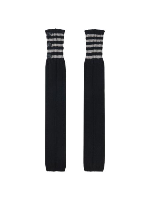 원사이드 버튼 레그 워머 [블랙]