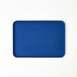 컬러 코팅 넌슬립 스텐 사각 쟁반_35x25cm_딥 블루