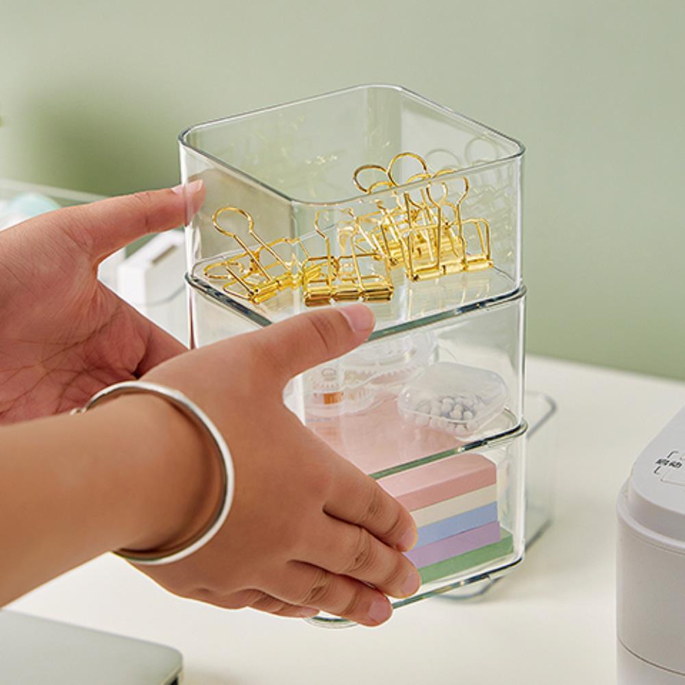 투명 서랍 칸막이 정리함 욕실 수납함 탕비실 커피 보관함 화장대 정리 수납 트레이 SS1