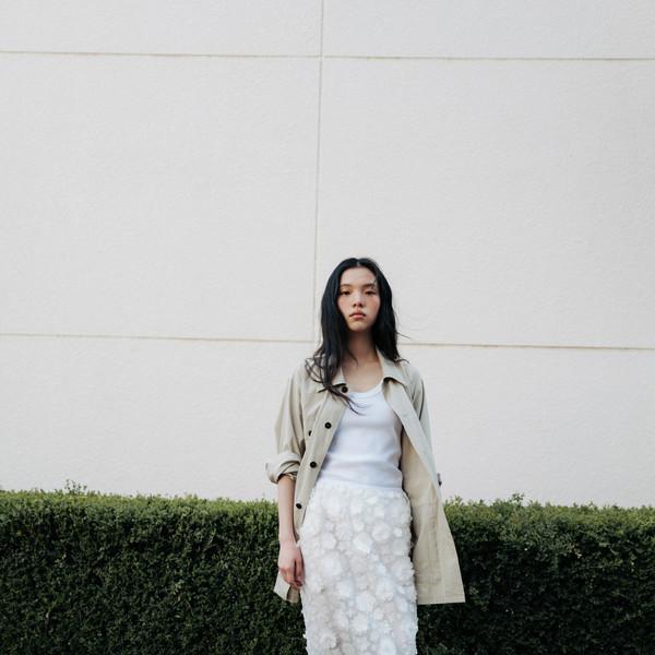 Floral tulle skirt (white) [5월 23일 순차 배송]