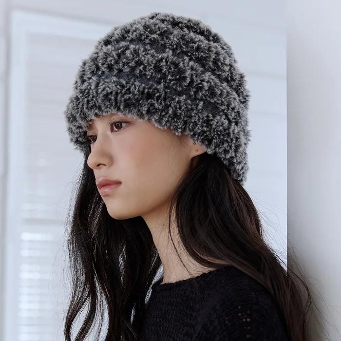 Fluffy Fur Beanie (Gray)