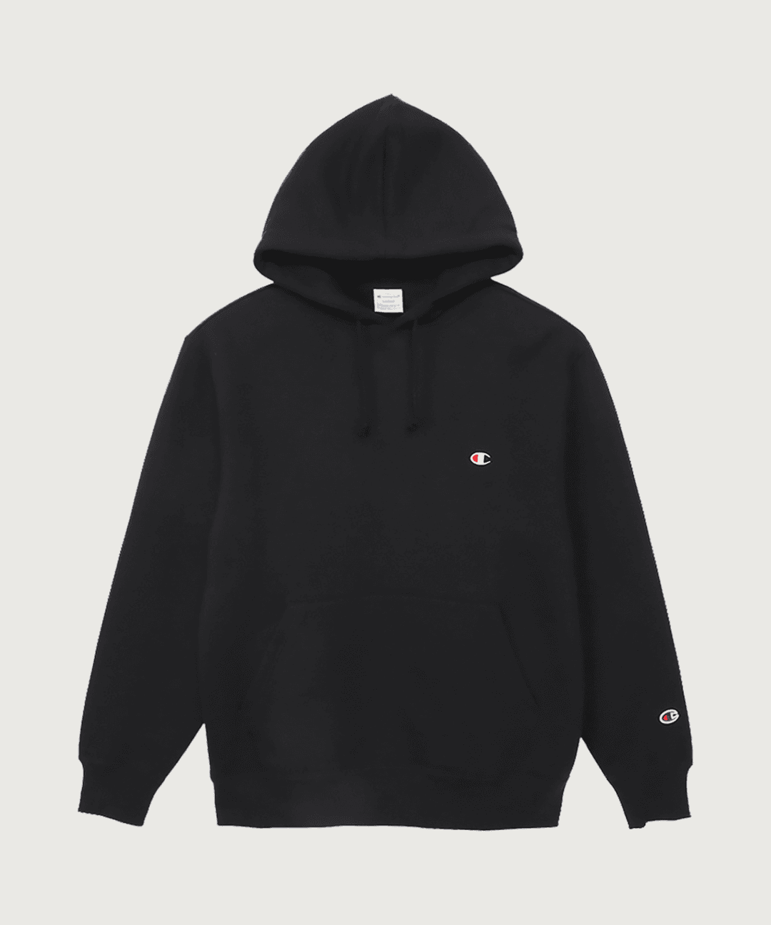 C로고 레귤러핏 후드 티셔츠 Black