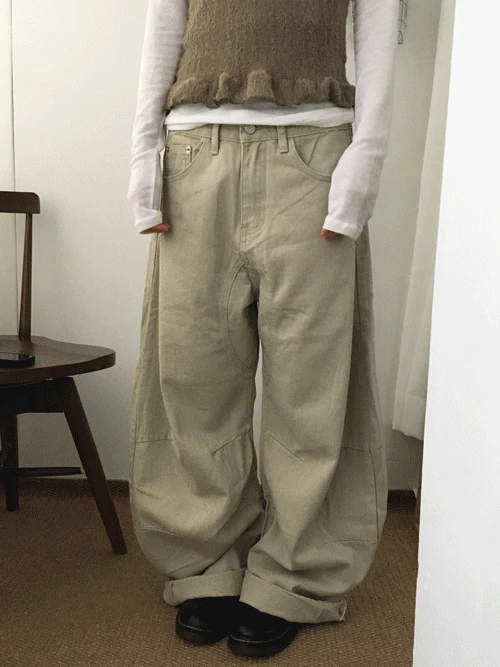 바인 벌룬 코튼 팬츠 (3colors)