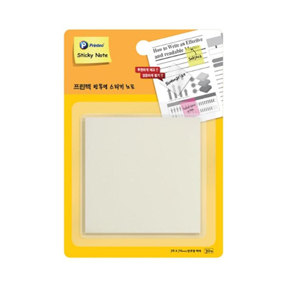 프린텍 반투명 스티키노트 백색 CL7676W 76x76mm 30매