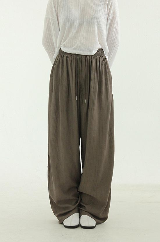 wrinkled banding long pants (unisex)