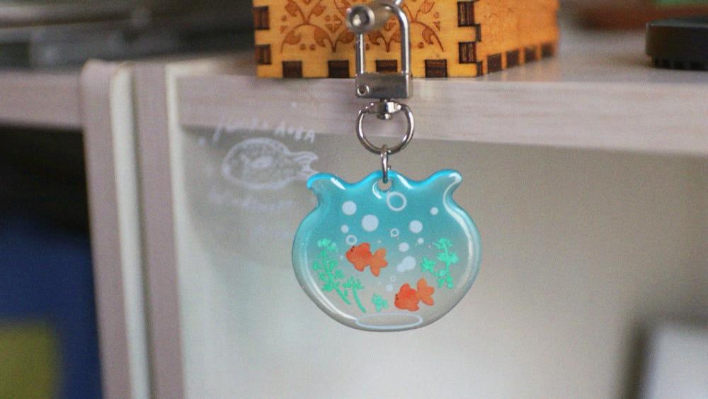 금붕어와 어항 키링