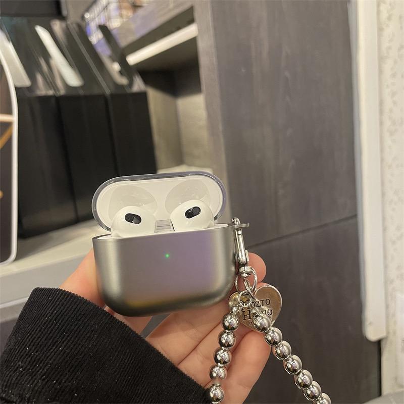 우아디 직진배송🖤 무광 메탈 에어팟케이스 하트키링 실버 1세대 2세대 3세대 프로 프로2