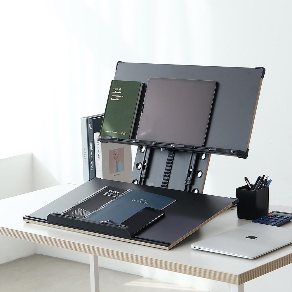 이룸 프라임 2단 독서대 각도 높이 조절 책받침대 엘리베이터 독서대 PL560 블랙