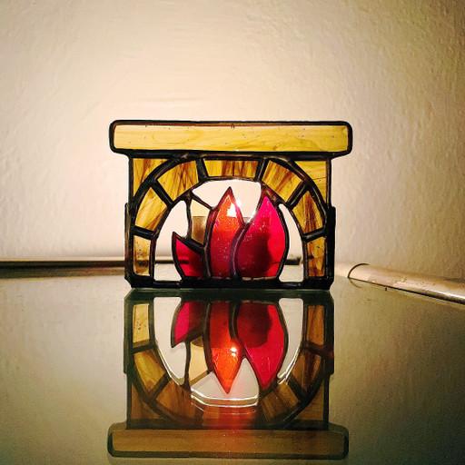 스테인드글라스 벽난로 캔들홀더