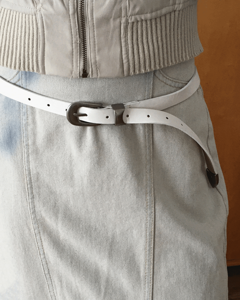 코이티 빈티지 무광 실버 벨트