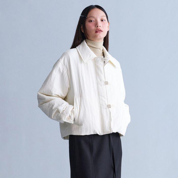 Volume Sleeve Short Padding Jacket  Ivory (KE4938M010)
