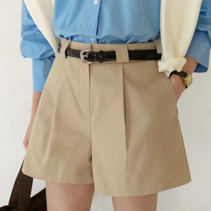 CLASSIC PINTUCK COTTON HALF PANTS_NSPT5222