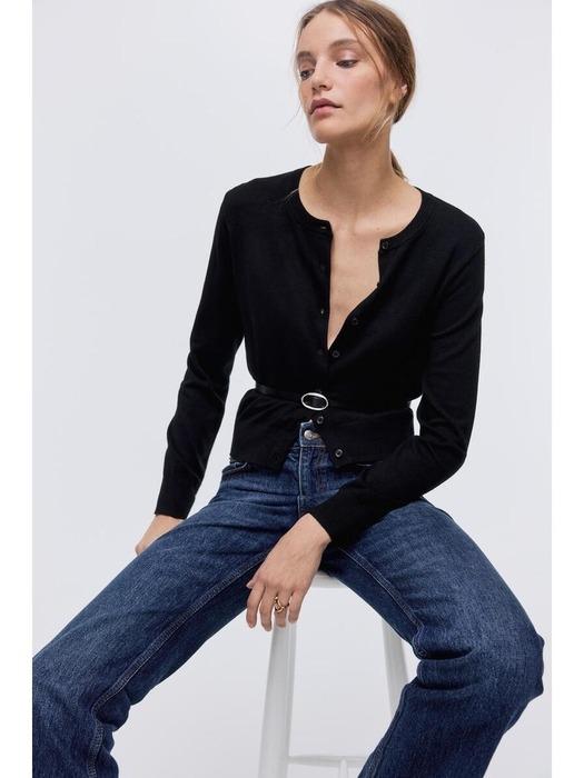 파인니트 가디건 블랙 0579541001