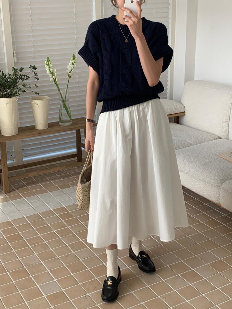 리브레 바이오 밴드 스커트 (3col)- 봄치마 에이라인 롱스커트 플레어 프릴 치마 밴딩