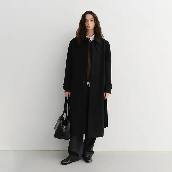 UNISEX BELTED CASHMERE MAC COAT BLACK_UDCO5D123BK