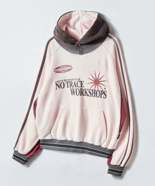 스프레이 콤비네이션 파이핑 유니폼 후드티 라이트 핑크