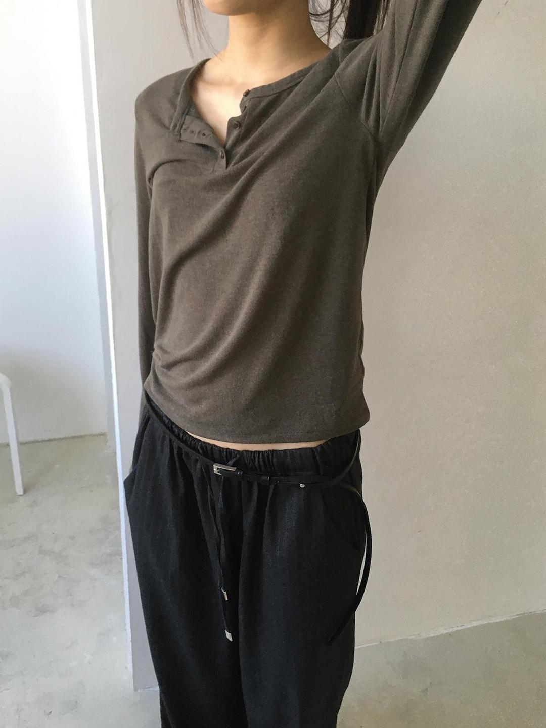 미엔느 [미엔느] nona henley tee / 노나 헨리넥 티셔츠 (3col)