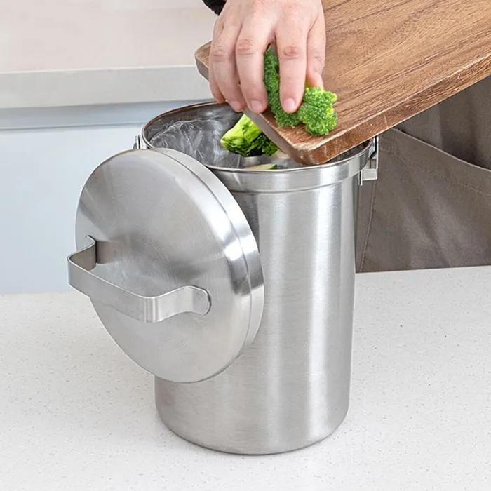 클린 음식물 쓰레기통 스텐 음식물통 3L