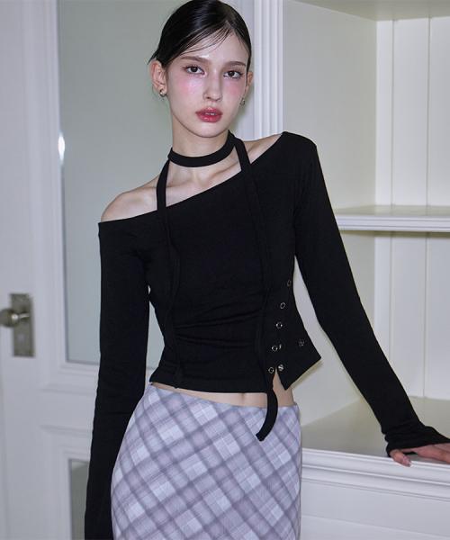 Eyelet Tie Long Sleeve [Black]