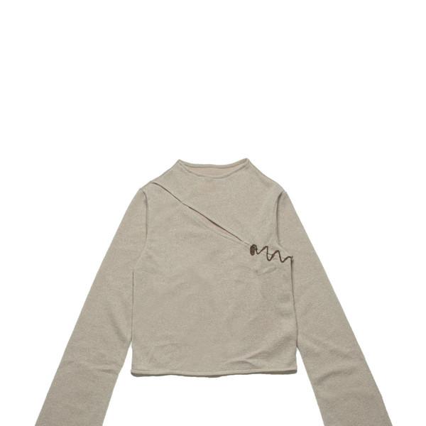 CUT OUT KNIT CROP TOP_BEIGE