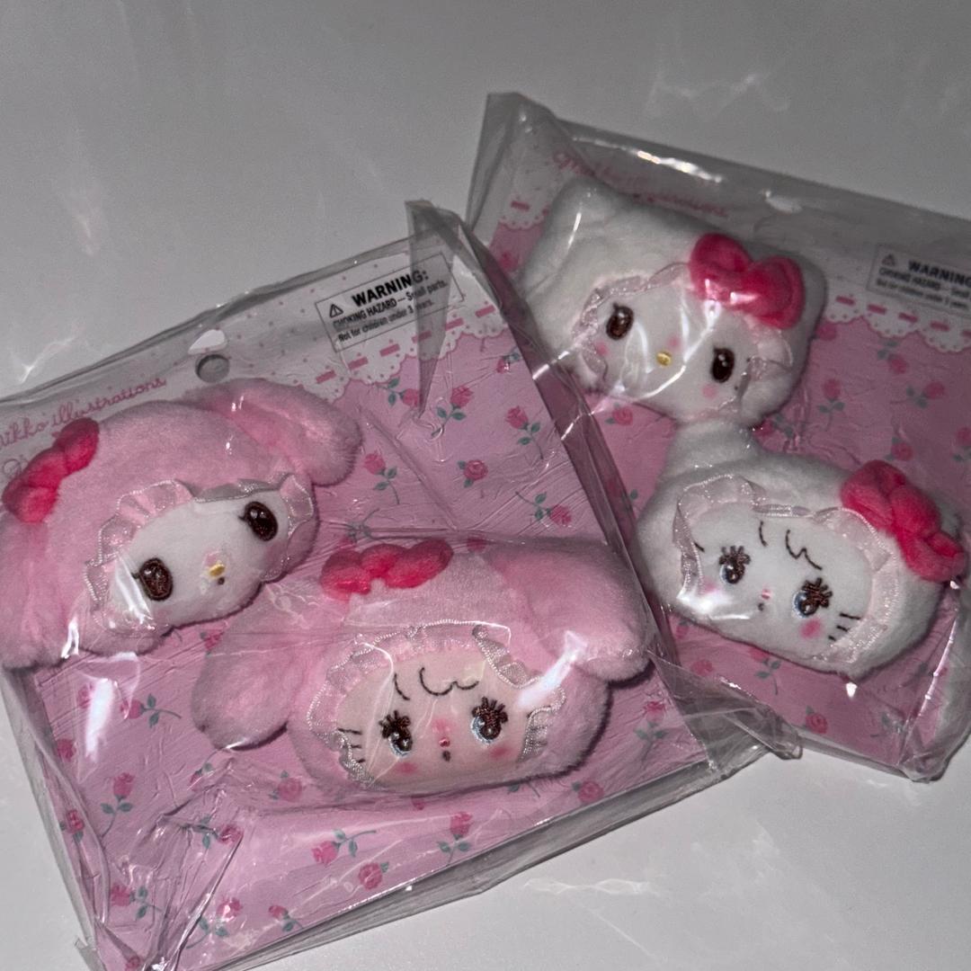 [망키야] 산리오 mikko 콜라보 헬로키티 마이멜로디 헤어 클립 세트