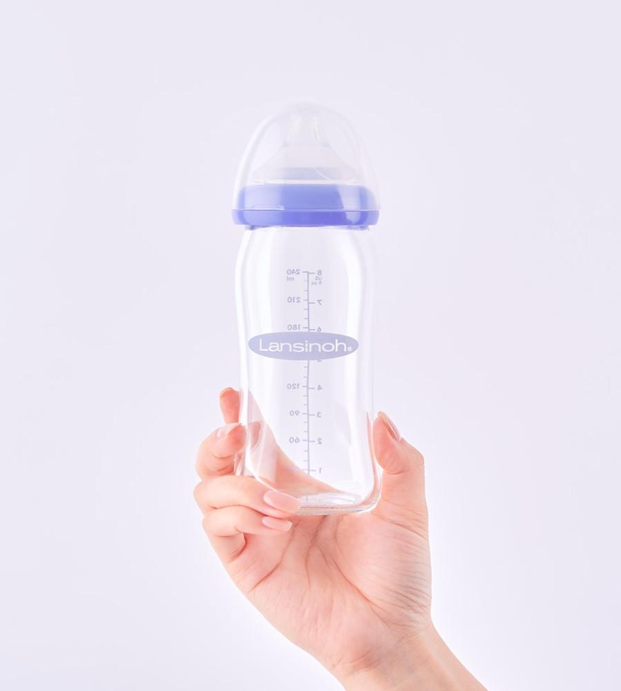 란시노 유리젖병 240ml 신생아 아기 배앓이 방지 '젖꼭지 포함'