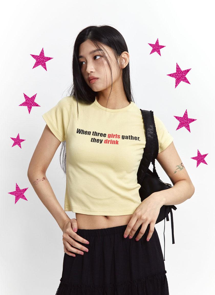 Three Girls T-shirt (Yellow)