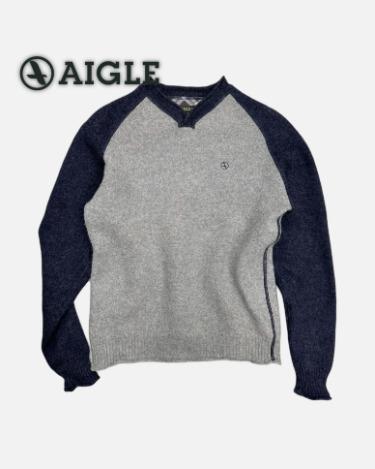 AIGLE logo raglan wool knit