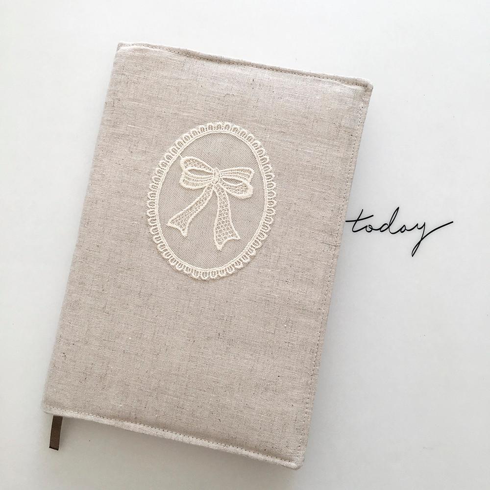 리본패치 패브릭 북커버