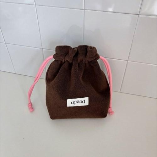 terry string pouch (brown)