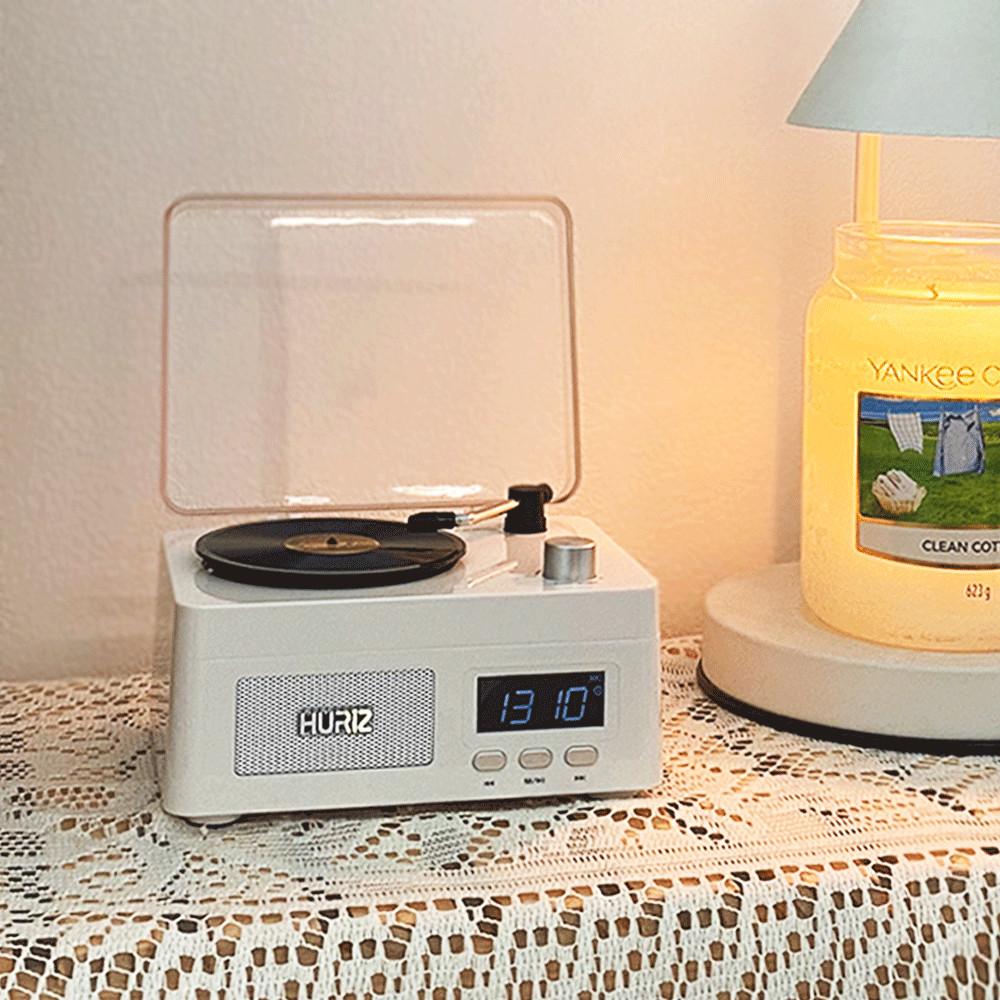 커스텀 미니 LP 스피커 레트로 블루투스 휴대용 턴테이블 캠핑 원룸 신혼 집들이 선물