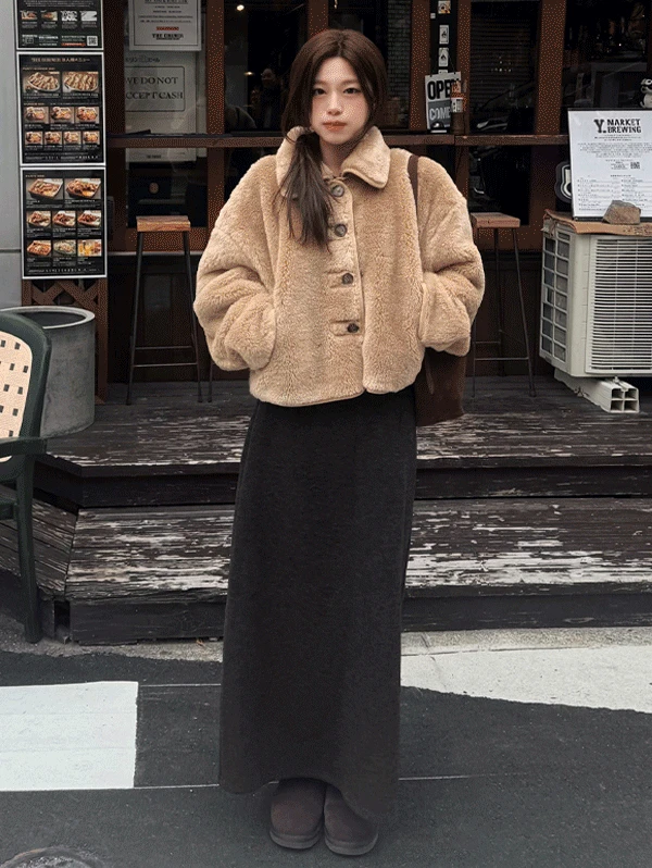 [겨울필수템] made. 윈터즈 쫀득 커버핏 롱스커트 - 2 size