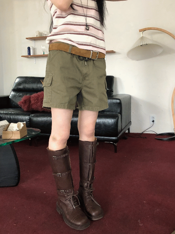 워시드 빈티지 카고 숏츠