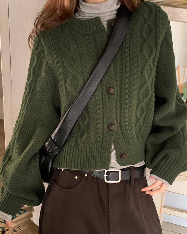 그레이스뮤즈 [무배][MADE]바이앤 피셔맨 짜임 가을 울 가디건