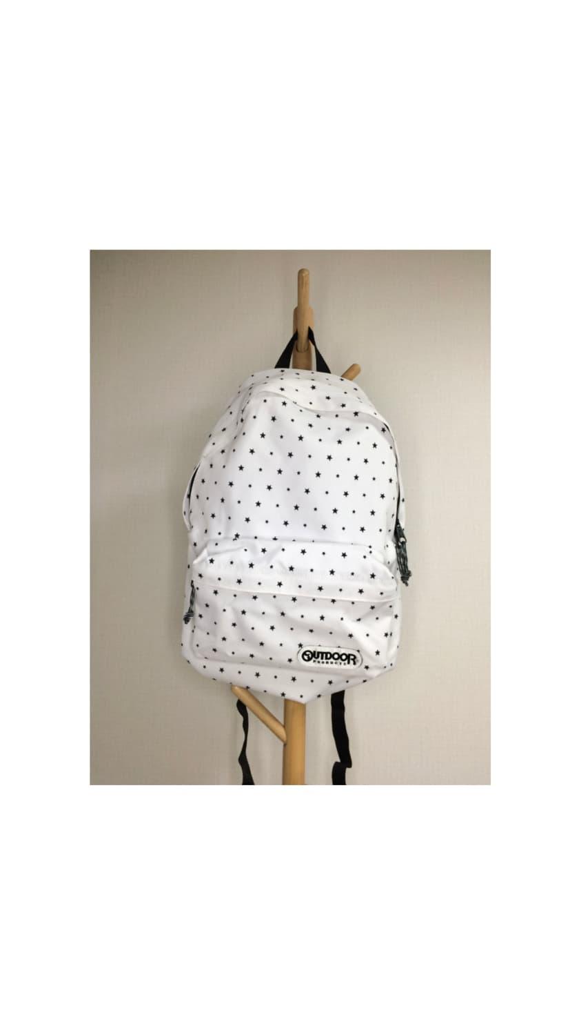 아웃도어 프로덕트 화이트 별 무늬 백팩 | 후루츠패밀리