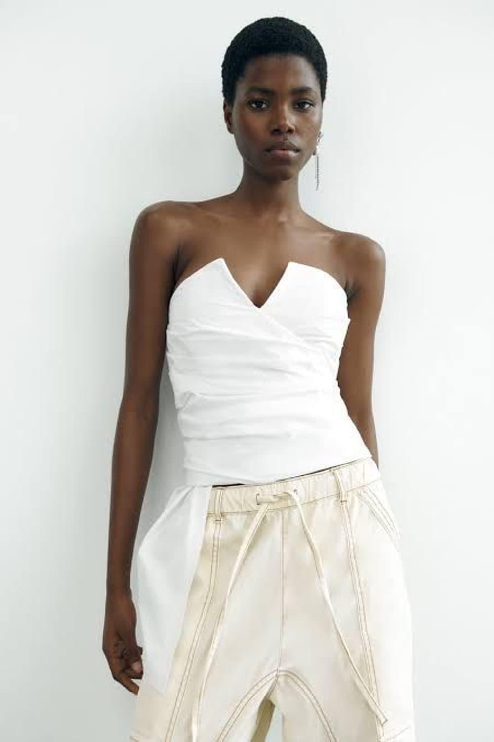 Strapless triped top | 후루츠패밀리