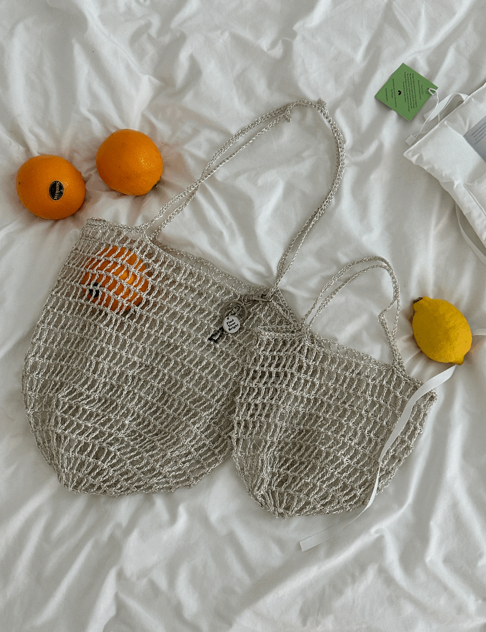 메탈 실버 네트백 DIY