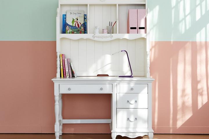 [7%쿠폰]퀸앤 화이트 엔틱 원목 학생 편수 책상세트