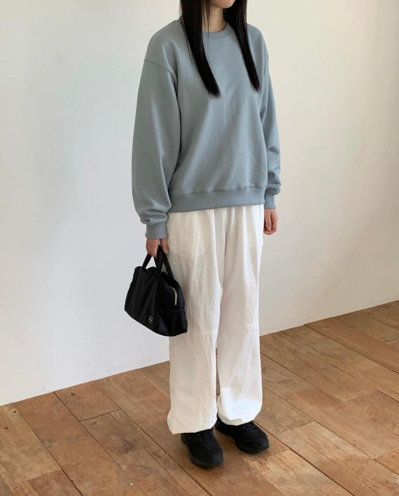 오브젝트 코지 맨투맨 코튼 라운드 긴팔 스웻셔츠