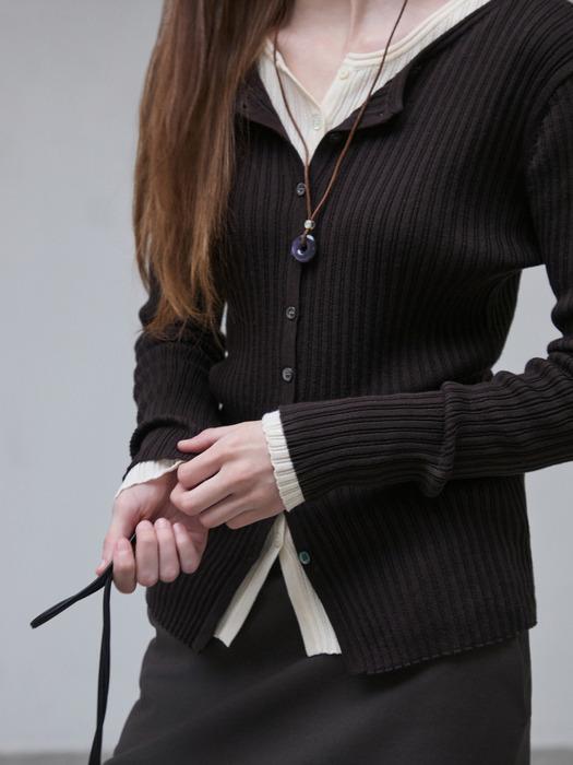 슬림골지 리버시블 니트 가디건 PR4KG062