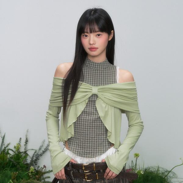 Fake 2piece Layered Checkered Top